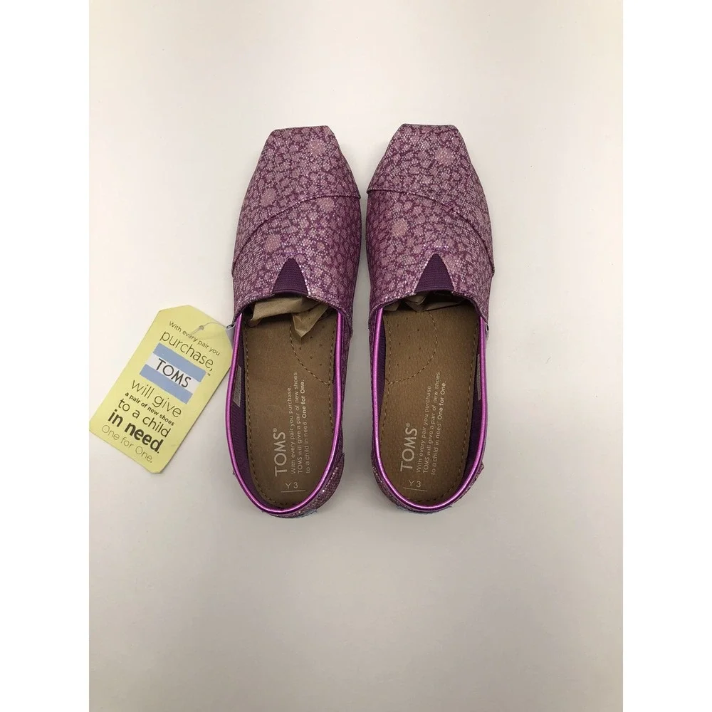 TOMS‎ Women's Pink Moroccan Glitter Slip On Shoes Size Y3